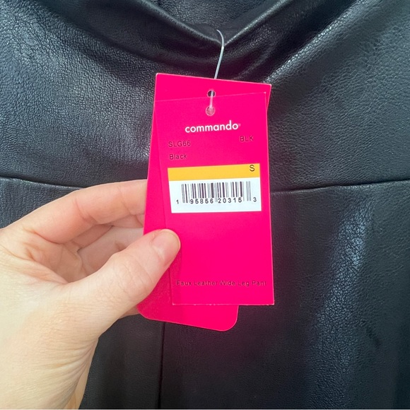 NWT Commando Faux Leather Wide Leg Pant - SLG66 - Black - Small - Picture 11 of 12